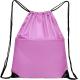 210D Nylon Foldable Sports Gym Drawstring Tote Bag pack Sack W Zipper Side Pocket For Men Women Pink