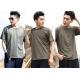 Cool Short Sleeve Army Green T Shirt Cotton Uniforms For Men