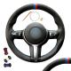 Genuine Leather Black Suede Steering Wheel Cover for BMW F12 F13 M6 F33 F30 M Sport 2013-2017