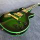 Customized electric guitar lp model in green color black burst green