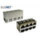 Through Hole Mounting Magnetic RJ45 Jack 2x4 Stacked 1G Ethernet With Surge Protection