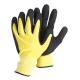 Anti-slip Yellow Black Nylon Knitted Sandy Latex Coated Industrial Safety Work Gloves