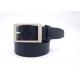 Classic Mens Casual Leather Belt With Single Prong Buckle Silver Color