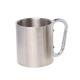Adult Double Wall Stainless Steel Portable Camping Travel Coffee Mug with Carabiner
