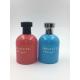Round Shoulder Luxury Glass Perfume Bottle 100ml Blue Red Customized