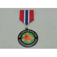 45mm Competition Custom Awards Medals With Ribbon , Epoxy Added , No Plating