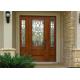 Exterior Solid Wood Door Front Entry Inswing / Outswing Opening With Sidelites Open Door