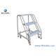 Position Movable Industrial Warehouse Platform Ladder With Wheels 2 Or 3 Steps