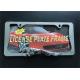 Long Lasting Lion Chrome Metal Auto License Plate Frames Standard Size For USA