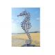 Metal Animal Polished Stainless Steel Sculpture , Big Seahorse Sculpture