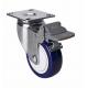 Edl Chrome 3 Inch 80kg Plate TPU Caster with Threaded Brake and Chrome Plated 3723-87