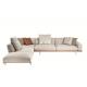 Modern Italian Sectional L Shaped Corner Fabric Couch Living Room Sofa