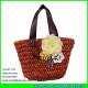 LUDA natural corn husk small top handles straw beach tote bag