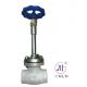 DN40 Cryogenic Long Stem Globe Valve PTFE Valve CF8 CF3 Blue Handwheel For Specail Gases