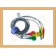 Durable Din Style Safety 3 Lead Ecg Cable With PU Material , IEC Standard
