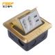 Brass Golden Usb Pop Up Floor Outlet , Longlife CE Floor Electrical Sockets