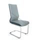Upholstered Pu Dining Chairs , Chrome Dining Chair Heavy Duty Legs