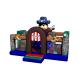 Pirate Themed Kids Inflatable Bounce House Full Printing With Climbing Wall On Middle