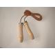 leather jump rope with red beech wooden handle