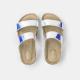 PU Upper Double Strap Flat Sandals , Slip Resistant Casual Slide Sandals