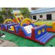 CE 12 *3 m Blue Outdoor Playground Sports Games Inflatable Obstacle Course For Adults