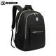 Waterproof Black Backpack With Gold Zippers , Fashion Double Zipper Backpack
