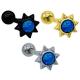 Tongue Rings Opal Stone Jewelry Stainless Steel Piercing Ball Multiple Color