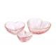 Handmade Heart Shaped Glass Bowls Lead Free Salad Bowl Set With Gold Rim