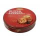 Custom printed small cookie tin container with flat lid