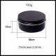 Black Metal Aluminium Cosmetic Tins Herbs Spices Storage Jar 150g Capacity
