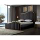 OEM premium bedroom furniture Gray king size bed frame Italian velvet tuft upholstered bed set luxury modern double beds