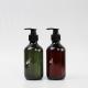 Manufacturer Wholesale Brown Gray 300ml Transparent Empty PET Plastic Shampoo Bottle With Pump Cap