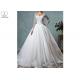 Fashion Long Sleeve Lace Wedding Dress Off Shoulder Backless Organza Sweep Train
