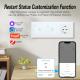 60mm Wall Mounted 2 Gang Plug Socket TuYa Zigbee Light Switch And Outlet Combo
