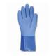 Durable Oil Resistant Gloves Blue Color Anti Bacterial Treatment Interior