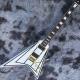 jackson custom guitar White color Golden hardwares Blocks inlay on rosewood fingerboard flying v electric guitar 6 strin