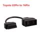 TOYOTA 22pin to 16pin OBD2 Cable Toyota 22 Pin to 16 Pin Female OBD2 Cable ODB1 to OBD2 Connector Cable
