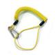 Light Green Spring Flexible Coil Lanyard With Carabiner & Wrist Loop