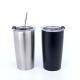 Black Insulated Stainless Mug With Straw 20 Ounce, Blank Thermos Travel Mug Stainless Steel Tumbler With Straw 20 Oz