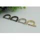 Classical design removeble light gold 20mm D ring buckle,hanging plating bag d-ring