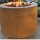 30 Inch Outdoor Heater Round Hidden Tank Corten Metal Gas Fire Pit Table