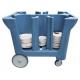 NSF Mobile Dish Caddy Cart With Divider Dual Handles