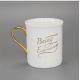 certifiction SGS/CE 3931 bone china white coffe mug gilt golden handle custom printed ceramic mugs ash more than 45%
