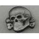 Antique Silver Plating Skull Souvenir Badges Brass Stamped With Brooch Pin