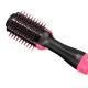 Pink And Black Nylon Paddle AC240V PTC Heater Hair Dryer Brush 3 In 1