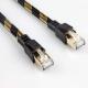 Stable RJ45 Cat8 Patch Cable Nylon Braided Black Yellow High Speed