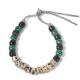 Adjustable Forte Beads Bracelet With Green Malachite Blotch Natural Stone