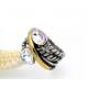 Fashion Silver Gold Two -Tone Crossover Cubic Zircon Gemstone Women Ring (R-91)
