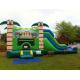 Commercial Wet / Dry Inflatable Combo , 0.55MM PVC Jungle Inflatable bouncer With Slide