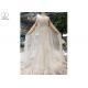 Mermaid Silver Sequin Wedding Dress Inside Bead Tassels  Dress Outside Cloak